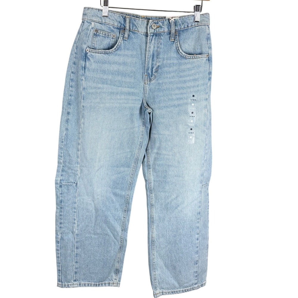 Lucky Brand Barrel Leg Light Wash Rigid Denim Jeans 2/26 Regular